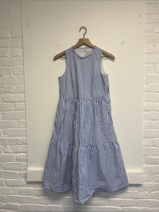 J. Crew Dresses & Skirts - J. Crew Blue and White Striped Midi Tiered Dress